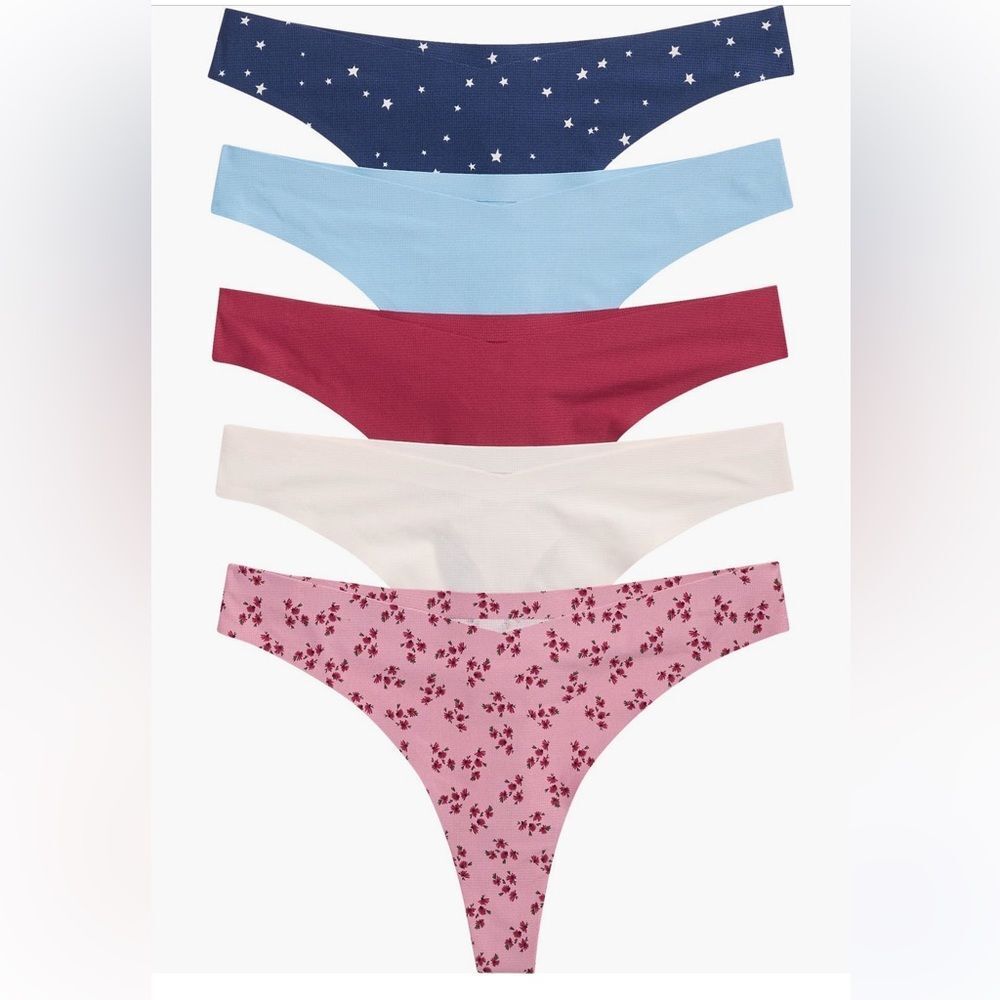 Honeydew USA Women's Panties - Blue, Red, White, Pink Floral (5 pack)